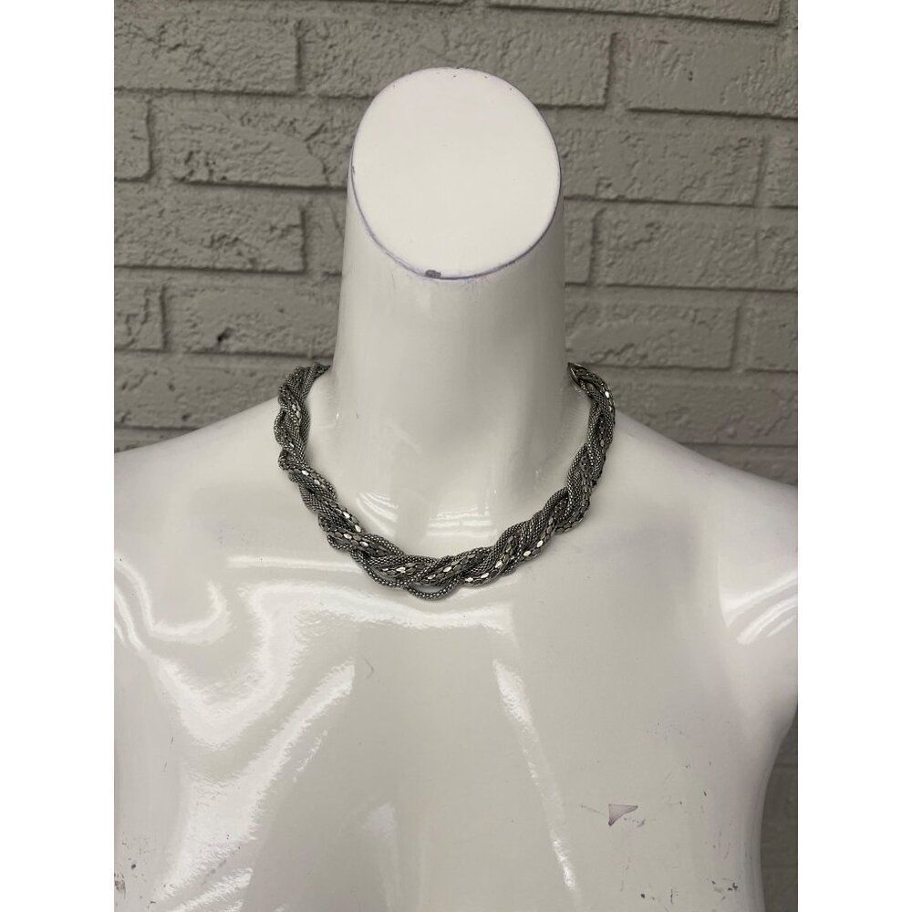 Charlie Twisted Sliver Tone Fashion Jewelry Necklace